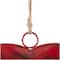 Red Metal Heart Tibetan Inspired Indoor Outdoor Decorative Bells with Jute Hanging Rope